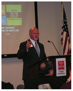 Easter Seals Capper Foundation CEO Jim Leiker presents at their community forum.