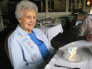 Flo turned 96 in April. She’s having her cake and eating it, too.