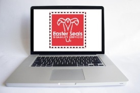 laptop with Easter Seals logo