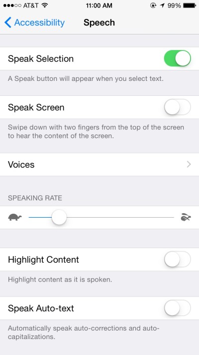 screenshot of iphone setup screen for app