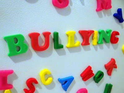 Letters in fridge spelling out BULLYING