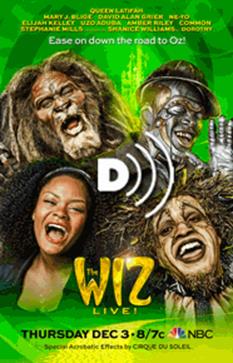 The Wiz live TV event poster with characters