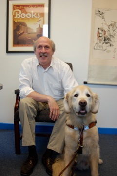 Jeff Flodin with his Seeing Eye dog.