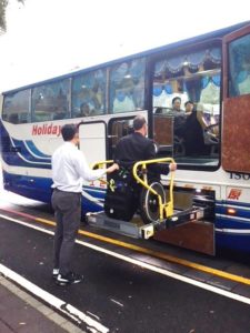 Delegate Peter Cosyn from Belgium Boards Accessible Bus 